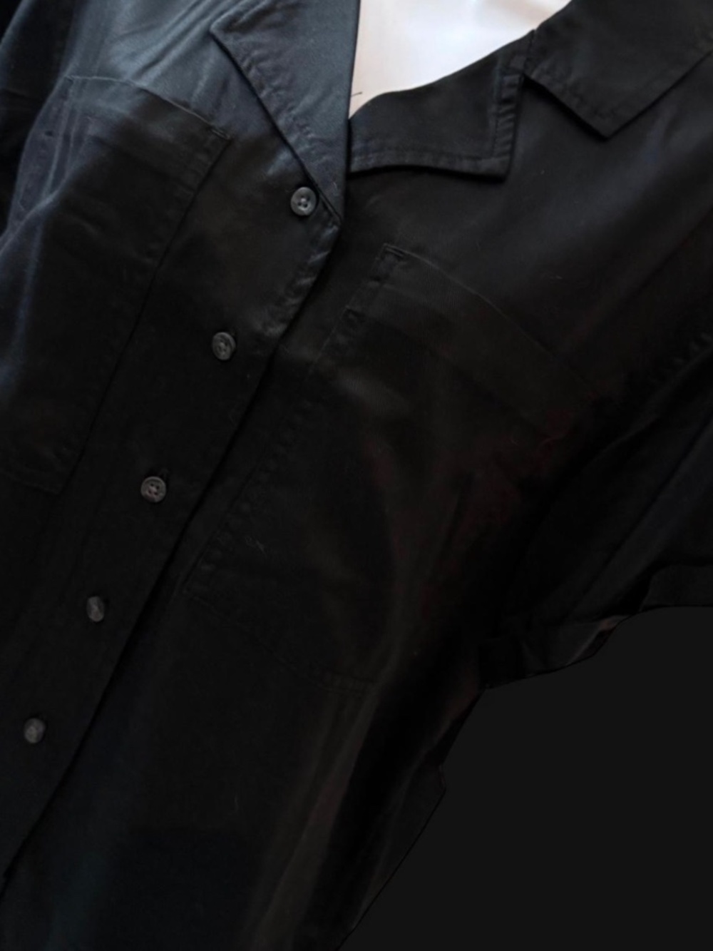 NWT Black Tencel Camp Shirt (Medium)